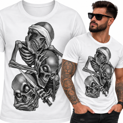 KOSZULKA HORROR SKULL BIAŁA